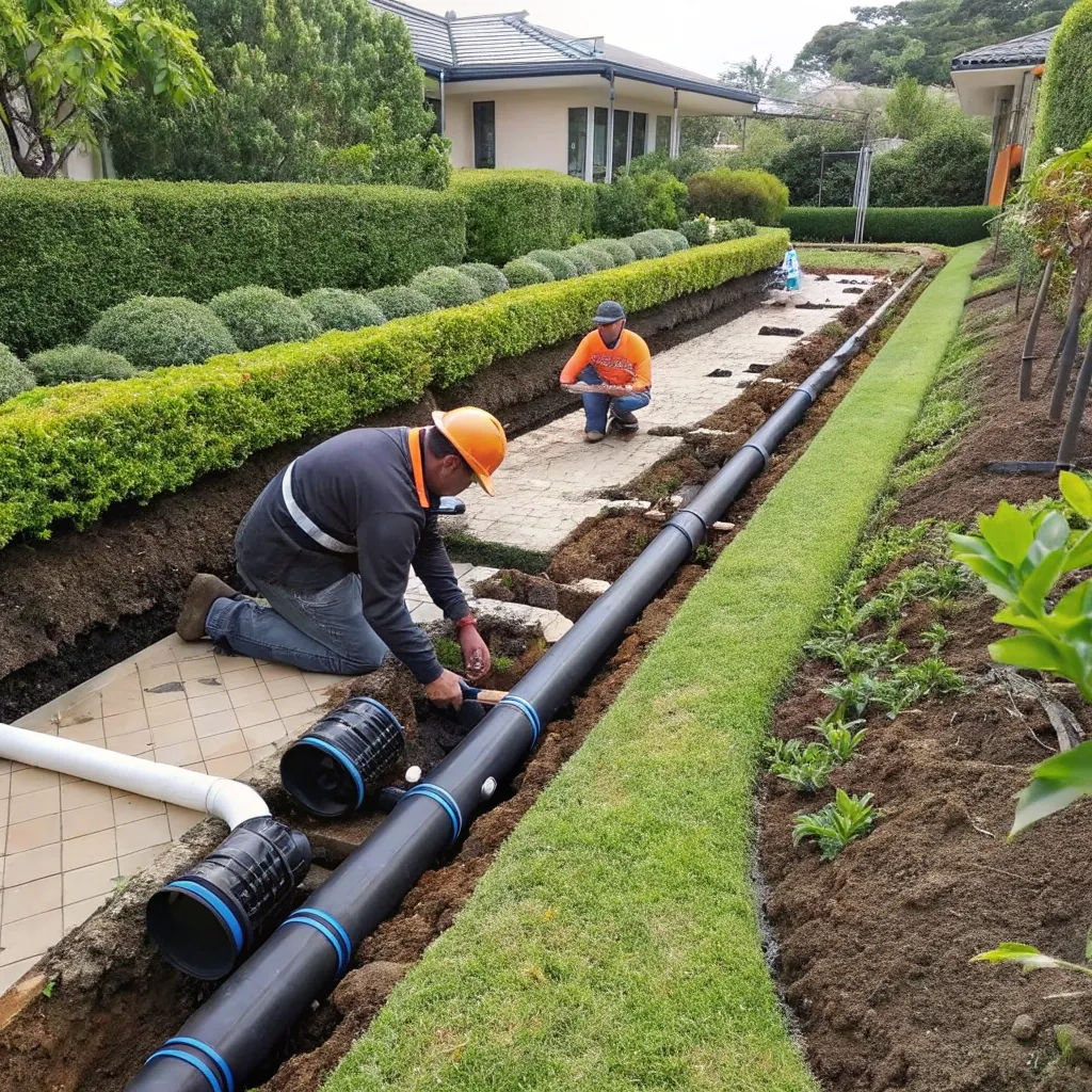 Advanced garden drainage system installation