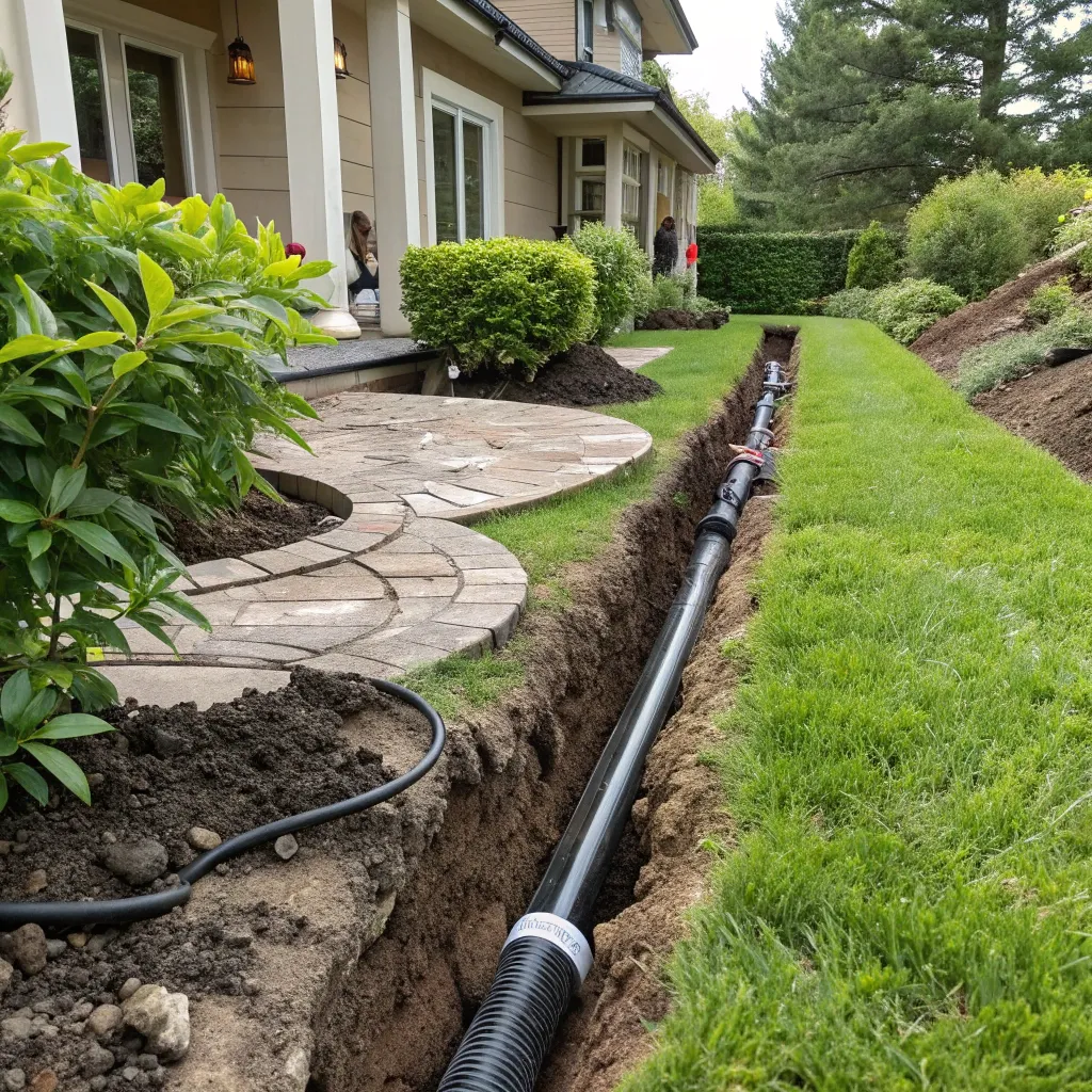 Professionally installed garden drainage system